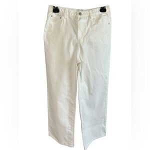 Monologue White Mid Rise Straight Leg Pants Coastal Minimalist Size Large